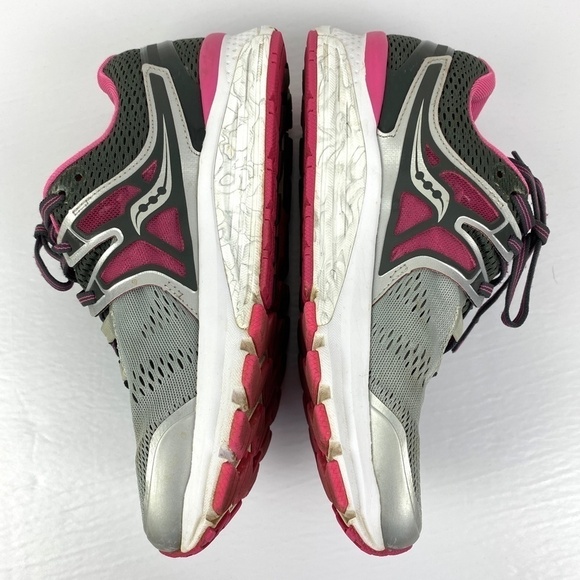 Saucony ISO Fit Hurricane Grey Pink Running Shoes - Picture 3 of 11